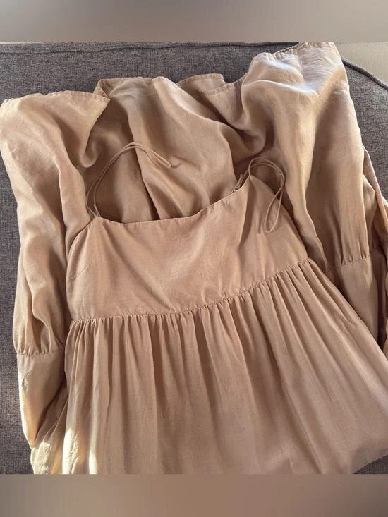 L'Academie Kiyama Tiered Maxi Dress in Tan Size Small - Picture 5 of 8